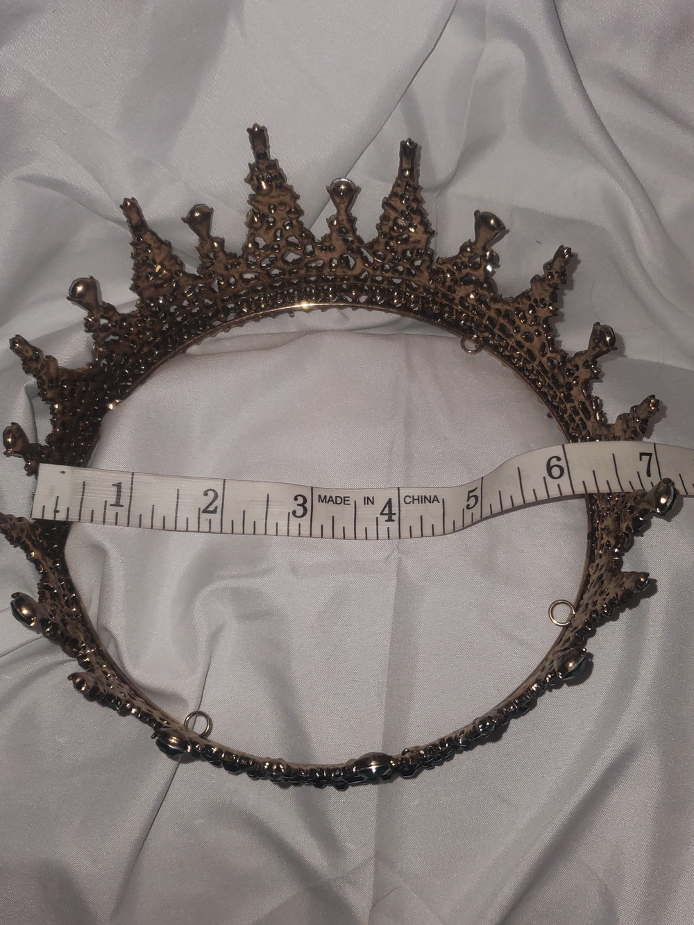 Emerald Crystal Tiara Crown - Green Rhinestone Headpiece by SweetV - Picture 4 of 8